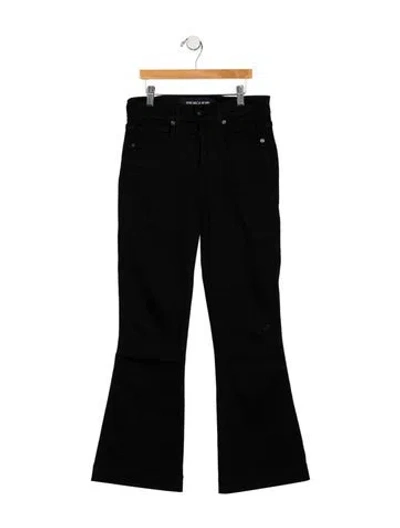 Pre-owned Veronica Beard Mid-rise Flared Jeans In Black