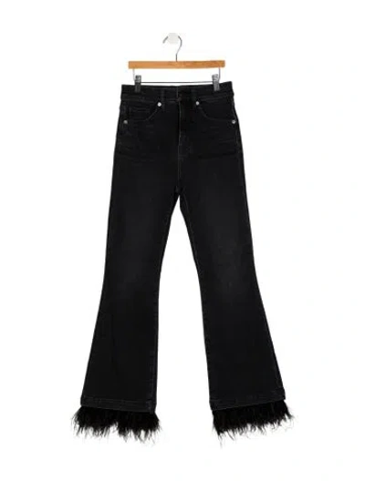 Pre-owned Veronica Beard Mid-rise Flared Jeans In Black