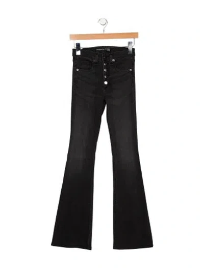 Pre-owned Veronica Beard Mid-rise Flared Jeans In Black