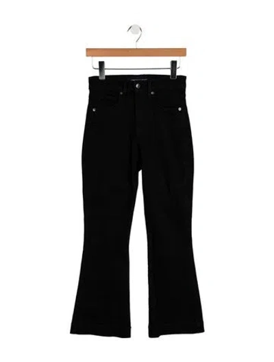 Pre-owned Veronica Beard Mid-rise Flared Jeans In Black