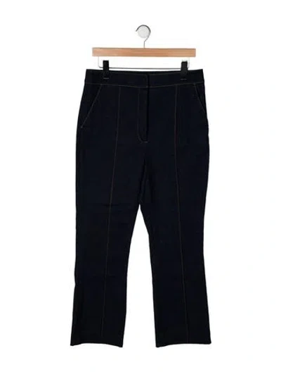 Pre-owned Veronica Beard Mid-rise Flared Jeans In Black