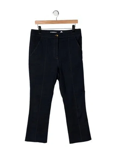 Pre-owned Veronica Beard Mid-rise Flared Jeans In Black