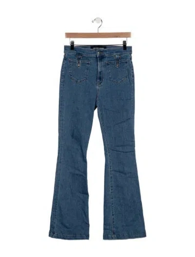 Pre-owned Veronica Beard Mid-rise Flared Jeans In Blue