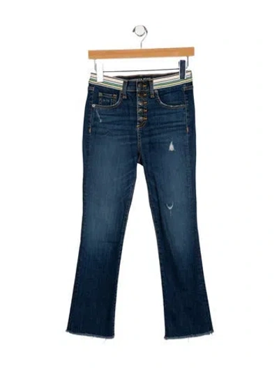 Pre-owned Veronica Beard Mid-rise Flared Jeans In Blue