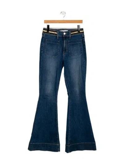 Pre-owned Veronica Beard Mid-rise Flared Jeans In Blue