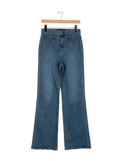 Pre-owned Veronica Beard Mid-rise Flared Jeans In Blue