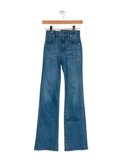 Pre-owned Veronica Beard Mid-rise Flared Jeans In Blue