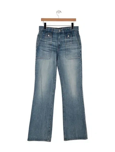 Pre-owned Veronica Beard Mid-rise Flared Jeans In Blue