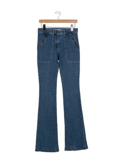 Pre-owned Veronica Beard Mid-rise Flared Jeans In Blue