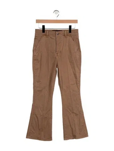 Pre-owned Veronica Beard Mid-rise Flared Jeans In Brown