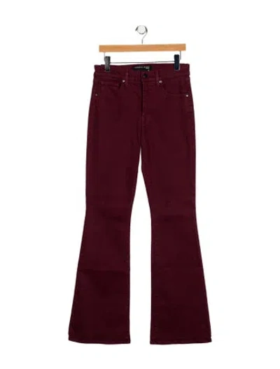 Pre-owned Veronica Beard Mid-rise Flared Jeans In Burgundy