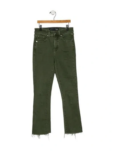Pre-owned Veronica Beard Mid-rise Flared Jeans In Green
