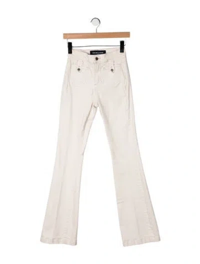 Pre-owned Veronica Beard Mid-rise Flared Jeans In Neutrals