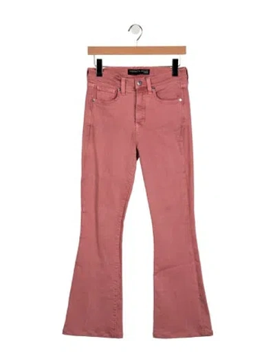Pre-owned Veronica Beard Mid-rise Flared Jeans In Pink
