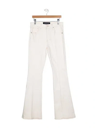 Pre-owned Veronica Beard Mid-rise Flared Jeans In White