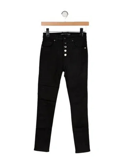 Pre-owned Veronica Beard Mid-rise Skinny Leg Jeans In Black