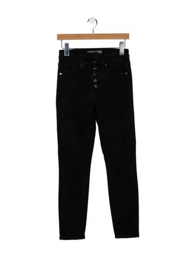 Pre-owned Veronica Beard Mid-rise Skinny Leg Jeans In Black