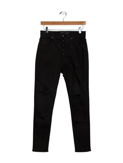 Pre-owned Veronica Beard Mid-rise Skinny Leg Jeans In Black