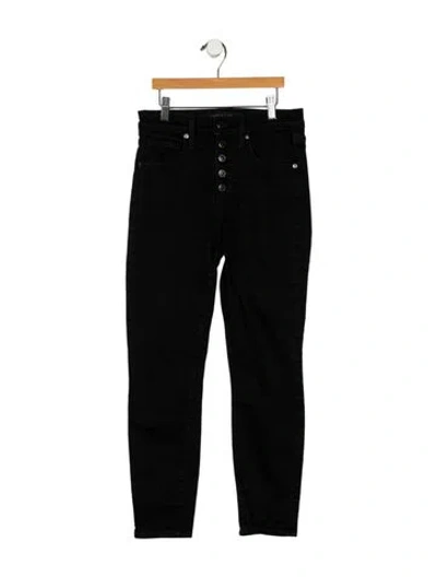 Pre-owned Veronica Beard Mid-rise Skinny Leg Jeans In Black