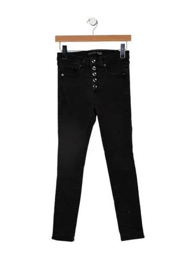 Pre-owned Veronica Beard Mid-rise Skinny Leg Jeans In Black