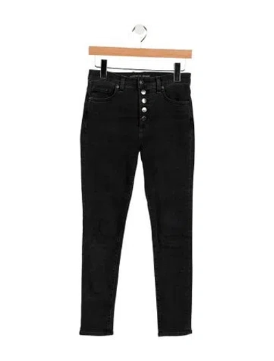 Pre-owned Veronica Beard Mid-rise Skinny Leg Jeans In Black