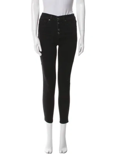 Pre-owned Veronica Beard Mid-rise Skinny Leg Jeans In Black