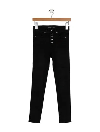 Pre-owned Veronica Beard Mid-rise Skinny Leg Jeans In Black
