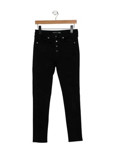 Pre-owned Veronica Beard Mid-rise Skinny Leg Jeans In Black