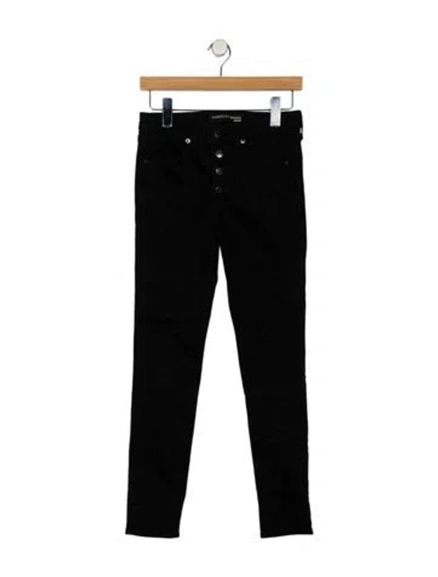 Pre-owned Veronica Beard Mid-rise Skinny Leg Jeans In Black