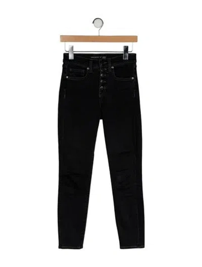 Pre-owned Veronica Beard Mid-rise Skinny Leg Jeans In Black