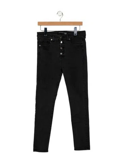 Pre-owned Veronica Beard Mid-rise Skinny Leg Jeans In Black
