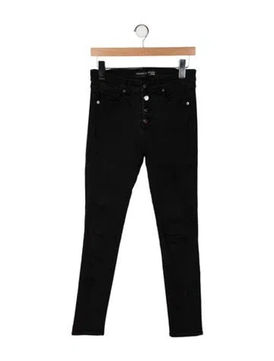 Pre-owned Veronica Beard Mid-rise Skinny Leg Jeans In Black