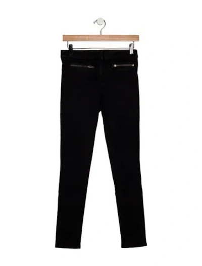 Pre-owned Veronica Beard Mid-rise Skinny Leg Jeans In Black