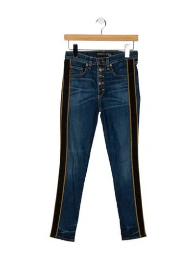 Pre-owned Veronica Beard Mid-rise Skinny Leg Jeans In Blue
