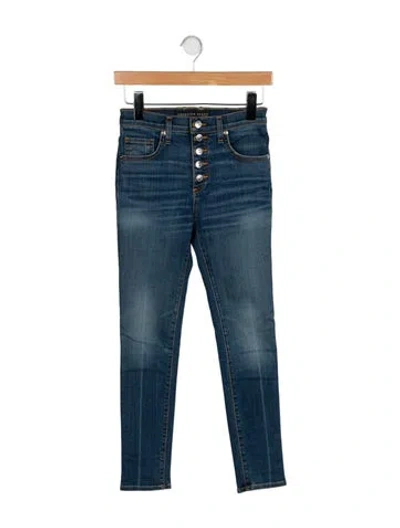 Pre-owned Veronica Beard Mid-rise Skinny Leg Jeans In Blue
