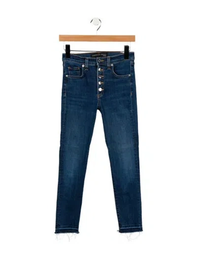 Pre-owned Veronica Beard Mid-rise Skinny Leg Jeans In Blue