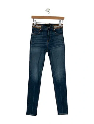 Pre-owned Veronica Beard Mid-rise Skinny Leg Jeans In Blue