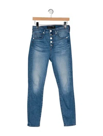 Pre-owned Veronica Beard Mid-rise Skinny Leg Jeans In Blue