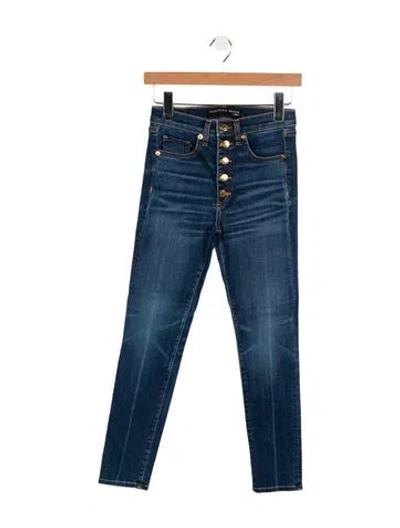 Pre-owned Veronica Beard Mid-rise Skinny Leg Jeans In Blue