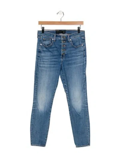 Pre-owned Veronica Beard Mid-rise Skinny Leg Jeans In Blue