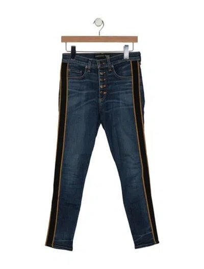 Pre-owned Veronica Beard Mid-rise Skinny Leg Jeans In Blue