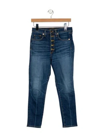 Pre-owned Veronica Beard Mid-rise Skinny Leg Jeans In Blue
