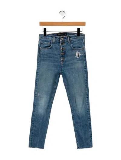 Pre-owned Veronica Beard Mid-rise Skinny Leg Jeans In Blue