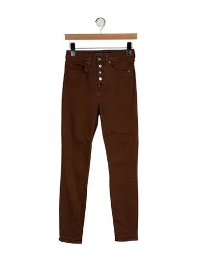 Pre-owned Veronica Beard Mid-rise Skinny Leg Jeans In Brown