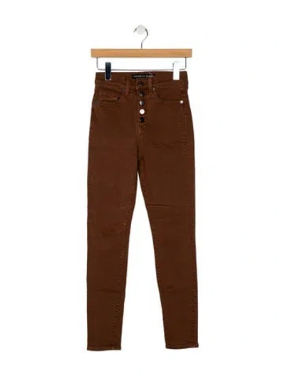 Pre-owned Veronica Beard Mid-rise Skinny Leg Jeans In Brown