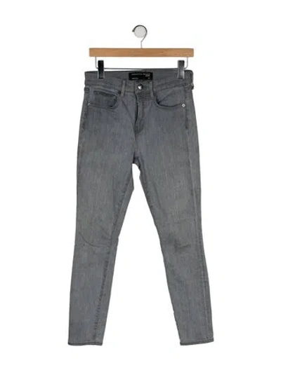 Pre-owned Veronica Beard Mid-rise Skinny Leg Jeans In Gray