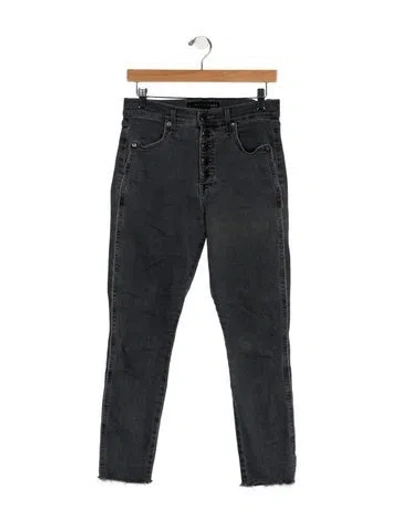 Pre-owned Veronica Beard Mid-rise Skinny Leg Jeans In Gray