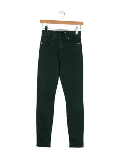 Pre-owned Veronica Beard Mid-rise Skinny Leg Jeans In Green