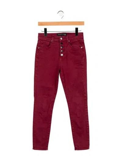 Pre-owned Veronica Beard Mid-rise Skinny Leg Jeans In Red
