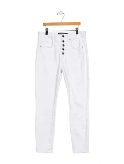 Pre-owned Veronica Beard Mid-rise Skinny Leg Jeans In White